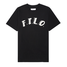 Load image into Gallery viewer, &#39;FILO&#39; FIRST IN, LAST OUT OVERSIZED GRAPHIC TEE IN BLACK
